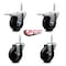 Service Caster 4 Inch Soft Rubber Swivel 34 Inch Threaded Stem Caster Set 2 Total Lock Brakes SCC-TSTTL20S414-SRS-34212-2-S-2 - alternate 4